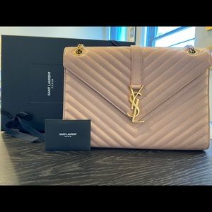 YSL Grain De Poudre Matelasse Chevron Large